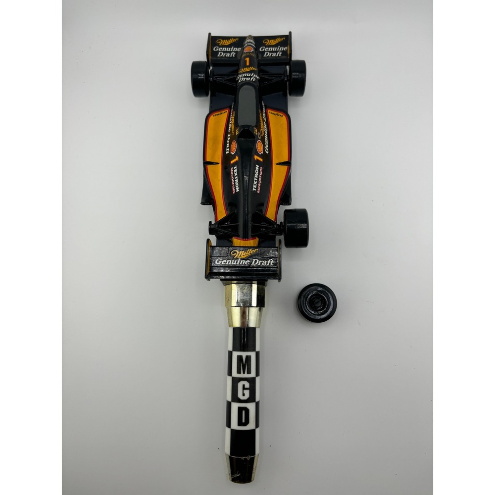 Miller Genuine Draft MGD IndyCar Racing BeerTap Handle Black Gold Checkered Flag
